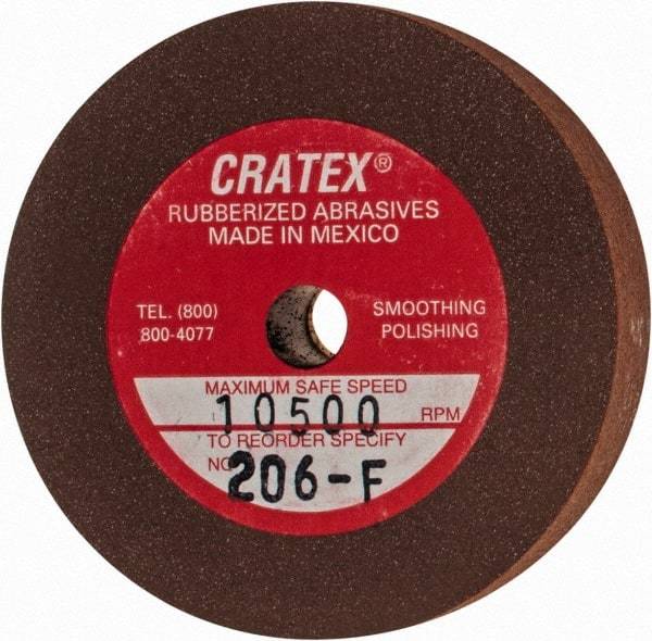 Cratex - 2" Diam x 1/4" Hole x 3/8" Thick, Surface Grinding Wheel - Silicon Carbide, Fine Grade, 10,500 Max RPM, Rubber Bond, No Recess - All Tool & Supply