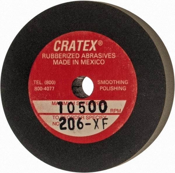 Cratex - 2" Diam x 1/4" Hole x 3/8" Thick, Surface Grinding Wheel - Silicon Carbide, Extra Fine Grade, 10,500 Max RPM, Rubber Bond, No Recess - All Tool & Supply