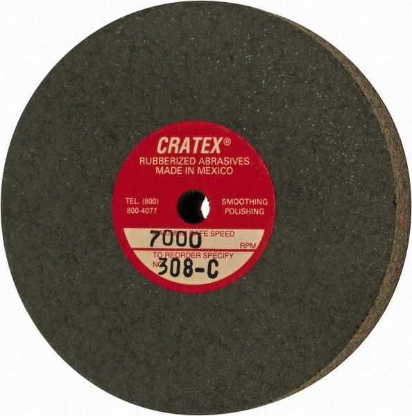 Cratex - 3" Diam x 1/4" Hole x 1/2" Thick, Surface Grinding Wheel - Silicon Carbide, Coarse Grade, 7,000 Max RPM, Rubber Bond, No Recess - All Tool & Supply