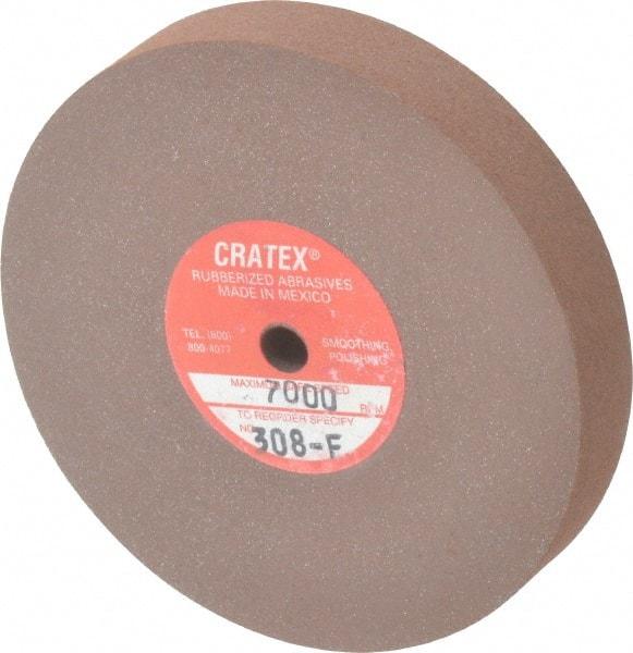 Cratex - 3" Diam x 1/4" Hole x 1/2" Thick, Surface Grinding Wheel - Silicon Carbide, Fine Grade, 7,000 Max RPM, Rubber Bond, No Recess - All Tool & Supply