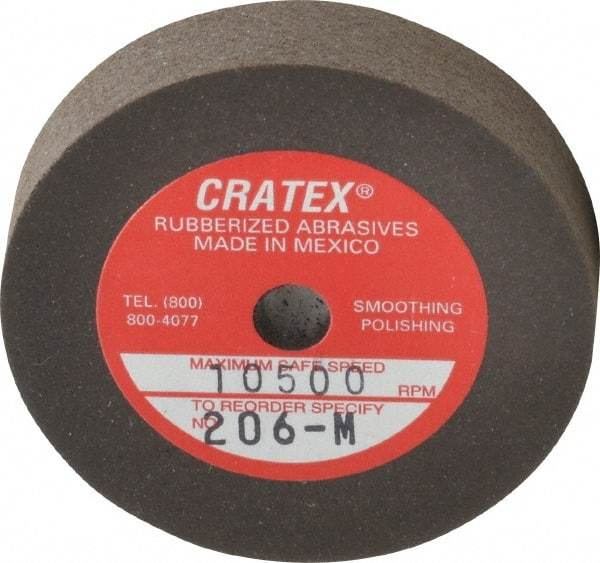 Cratex - 2" Diam x 1/4" Hole x 3/8" Thick, Surface Grinding Wheel - Silicon Carbide, Medium Grade, 10,500 Max RPM, Rubber Bond, No Recess - All Tool & Supply