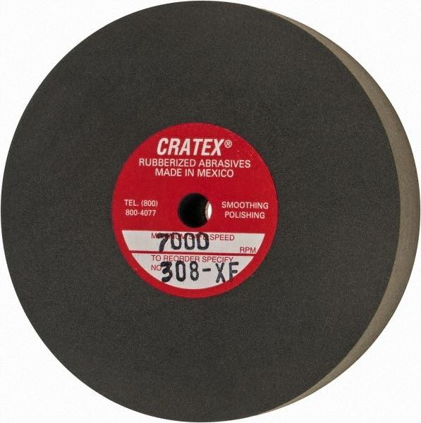 Cratex - 3" Diam x 1/4" Hole x 1/2" Thick, Surface Grinding Wheel - Silicon Carbide, Extra Fine Grade, 7,000 Max RPM, Rubber Bond, No Recess - All Tool & Supply