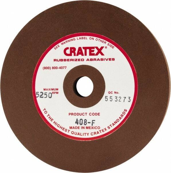 Cratex - 4" Diam x 1/2" Hole x 1/2" Thick, Surface Grinding Wheel - Silicon Carbide, Fine Grade, 5,250 Max RPM, Rubber Bond, No Recess - All Tool & Supply