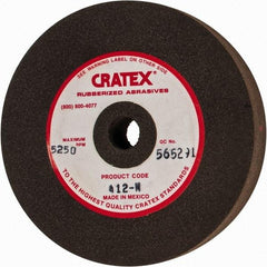 Cratex - 4" Diam x 1/2" Hole x 3/4" Thick, Surface Grinding Wheel - Silicon Carbide, Medium Grade, 5,250 Max RPM, Rubber Bond, No Recess - All Tool & Supply