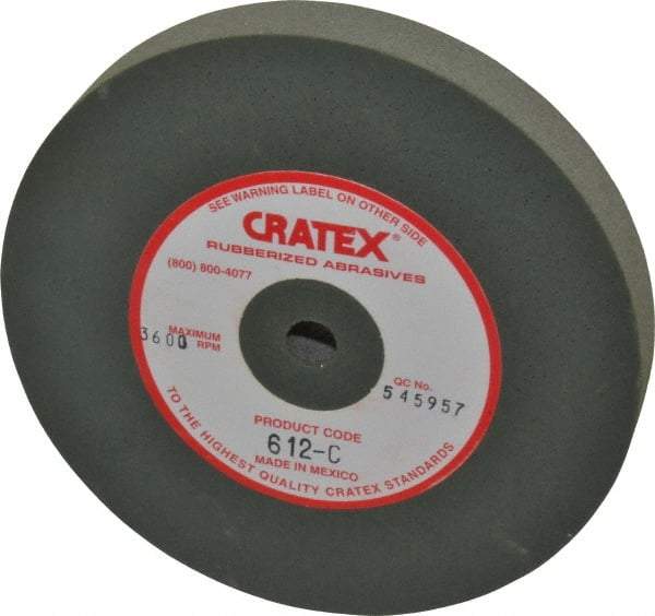 Cratex - 6" Diam x 1/2" Hole x 3/4" Thick, Surface Grinding Wheel - Silicon Carbide, Coarse Grade, 3,600 Max RPM, Rubber Bond, No Recess - All Tool & Supply