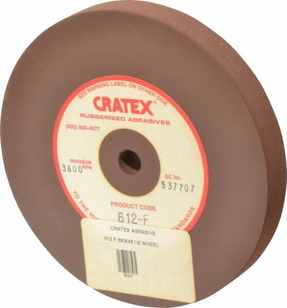 Cratex - 6" Diam x 1/2" Hole x 3/4" Thick, Surface Grinding Wheel - Silicon Carbide, Fine Grade, 3,600 Max RPM, Rubber Bond, No Recess - All Tool & Supply