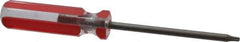 Made in USA - T10 Torx Driver - 3-1/4" Blade Length, 6-1/2" OAL, Standard Handle - All Tool & Supply