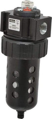 Parker - 1/2" Port, 135 CFM Coalescing Filter - Polycarbonate Bowl, Manual Drain, Modular Connection, 150 Max psi - All Tool & Supply