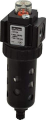 Parker - 1/4" Port, 34 CFM Coalescing Filter - Polycarbonate Bowl, Manual Drain, Modular Connection, 150 Max psi - All Tool & Supply