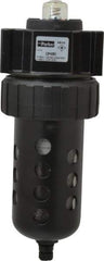 Parker - 3/4" Port, 120 CFM Coalescing Filter - Polycarbonate Bowl, Manual Drain, Modular Connection, 150 Max psi - All Tool & Supply