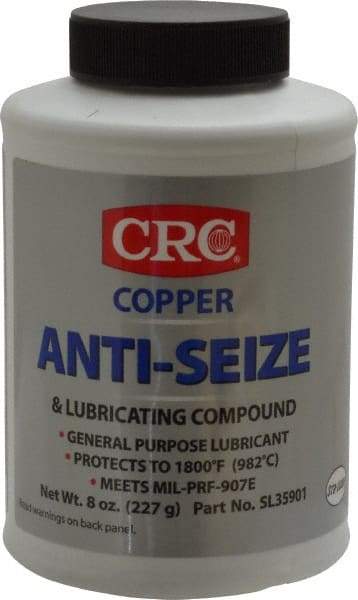 CRC - 8 oz Bottle General Purpose Anti-Seize Lubricant - Copper, -95 to 1,800°F, Bronze, Water Resistant - All Tool & Supply