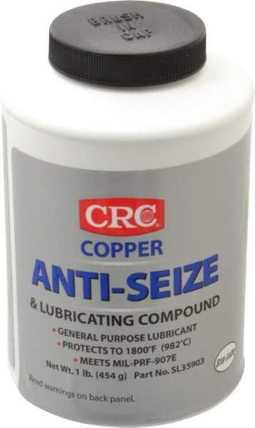 CRC - 16 oz Bottle General Purpose Anti-Seize Lubricant - Copper, -95 to 1,800°F, Bronze, Water Resistant - All Tool & Supply