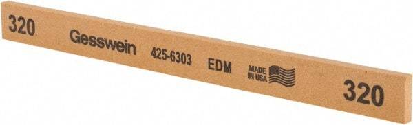 Made in USA - 320 Grit Aluminum Oxide Rectangular Polishing Stone - Extra Fine Grade, 1/2" Wide x 6" Long x 1/8" Thick - All Tool & Supply