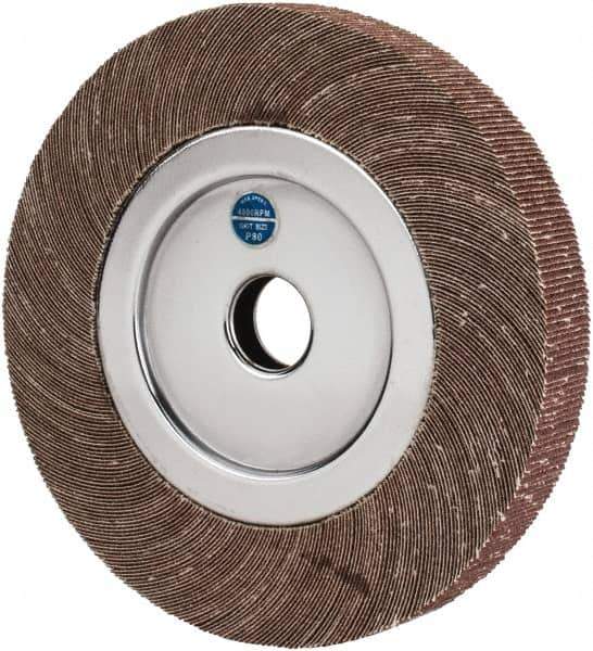 Value Collection - 8" Diam, 80 Grit Aluminum Oxide Unmounted Flap Wheel - 1" Hole, 1" Wide, Coated, Medium Grade, 4,800 Max RPM - All Tool & Supply