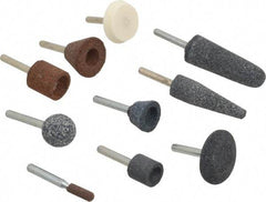 Grier Abrasives - 10 Piece Aluminum Oxide Vitrified Mounted Stone Abrasive Point Set - Includes Shapes A1, A24, A25, A3, A31, A32, A34, A36, A38 & A39 - All Tool & Supply