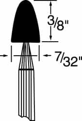 Grier Abrasives - 7/32 x 3/8" Head Diam x Thickness, B44, Tree, Aluminum Oxide Mounted Point - All Tool & Supply