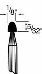 Grier Abrasives - 1/8 x 5/32" Head Diam x Thickness, B47, Tree, Aluminum Oxide Mounted Point - All Tool & Supply