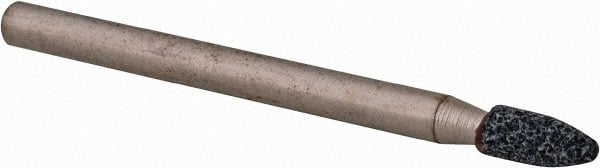 Grier Abrasives - 1/8 x 1/4" Head Diam x Thickness, B55, Pointed, Aluminum Oxide Mounted Point - All Tool & Supply