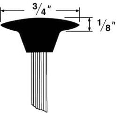 Grier Abrasives - 3/4 x 1/8" Head Diam x Thickness, B70, Mushroom, Aluminum Oxide Mounted Point - All Tool & Supply