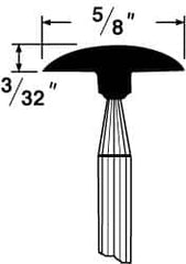 Grier Abrasives - 5/8 x 1/8" Head Diam x Thickness, B71, Mushroom, Aluminum Oxide Mounted Point - All Tool & Supply