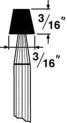 Grier Abrasives - 3/16 x 3/16" Head Diam x Thickness, B93, Flat Cone, Aluminum Oxide Mounted Point - All Tool & Supply