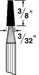 Grier Abrasives - 1/8 x 3/8" Head Diam x Thickness, B97, Flat Cone, Aluminum Oxide Mounted Point - All Tool & Supply