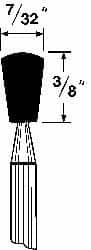 Grier Abrasives - 7/32 x 3/8" Head Diam x Thickness, B114, Inverted Cone Radius End, Aluminum Oxide Mounted Point - All Tool & Supply