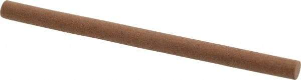 Made in USA - 4" Long x 1/4" Diam x 1/4" Thick, Aluminum Oxide Sharpening Stone - Round, Medium Grade - All Tool & Supply