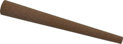 Made in USA - 4" Long x 1/2" Diam x 1/2" Thick, Aluminum Oxide Sharpening Stone - Round Tapered, Medium Grade - All Tool & Supply