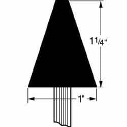 Grier Abrasives - 1 x 1-1/4" Head Diam x Thickness, A2, Cone, Aluminum Oxide Mounted Point - All Tool & Supply