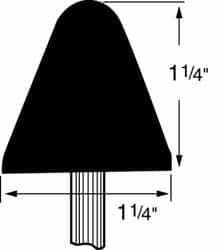 Grier Abrasives - 1-1/4 x 1-1/4" Head Diam x Thickness, A4, Tree, Aluminum Oxide Mounted Point - All Tool & Supply