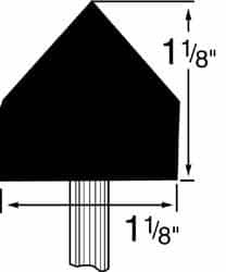 Grier Abrasives - 1-1/8 x 1-1/8" Head Diam x Thickness, A13, Pointed Cylinder, Aluminum Oxide Mounted Point - All Tool & Supply