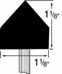 Grier Abrasives - 1-1/8 x 1-1/8" Head Diam x Thickness, A13, Pointed Cylinder, Aluminum Oxide Mounted Point - All Tool & Supply