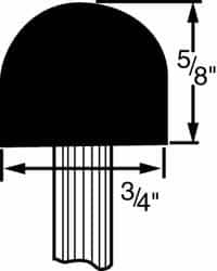 Grier Abrasives - 3/4 x 5/8" Head Diam x Thickness, A22, Ball Nose, Aluminum Oxide Mounted Point - All Tool & Supply