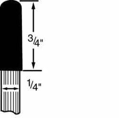 Grier Abrasives - 1/4 x 3/4" Head Diam x Thickness, A24, Ball Nose, Aluminum Oxide Mounted Point - All Tool & Supply