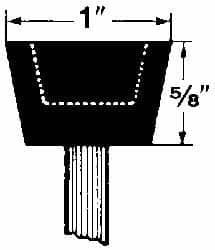 Grier Abrasives - 1 x 5/8" Head Diam x Thickness, A32, Inverted Cone Cupped End, Aluminum Oxide Mounted Point - All Tool & Supply