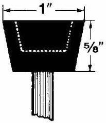 Grier Abrasives - 1 x 5/8" Head Diam x Thickness, A32, Inverted Cone Cupped End, Aluminum Oxide Mounted Point - All Tool & Supply