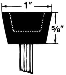 Grier Abrasives - 1 x 5/8" Head Diam x Thickness, A32, Inverted Cone Cupped End, Aluminum Oxide Mounted Point - All Tool & Supply