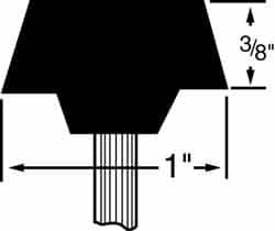 Grier Abrasives - 1 x 3/8" Head Diam x Thickness, A35, Flat Cone, Aluminum Oxide Mounted Point - All Tool & Supply