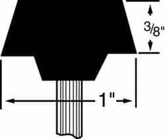 Grier Abrasives - 1 x 3/8" Head Diam x Thickness, A35, Flat Cone, Aluminum Oxide Mounted Point - All Tool & Supply