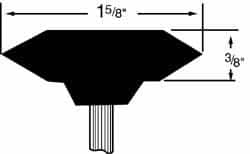 Grier Abrasives - 1-5/8 x 3/8" Head Diam x Thickness, A36, Wheel Tapered Edge, Aluminum Oxide Mounted Point - All Tool & Supply