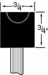 Grier Abrasives - 3/4 x 3/4" Head Diam x Thickness, A39, Cylinder Cup, Aluminum Oxide Mounted Point - All Tool & Supply