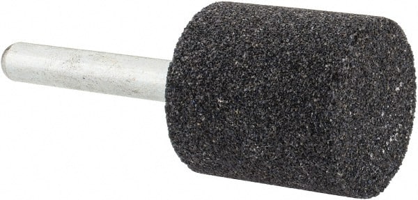 Grier Abrasives - 1 x 1" Head Diam x Thickness, W220, Cylinder, Aluminum Oxide Mounted Point - All Tool & Supply