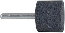 Grier Abrasives - 1-1/4 x 1" Head Diam x Thickness, W229, Cylinder, Aluminum Oxide Mounted Point - All Tool & Supply