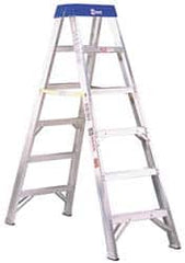 Made in USA - 12 Ft. High, Type IAA Rating, Aluminum Step Ladder - All Tool & Supply