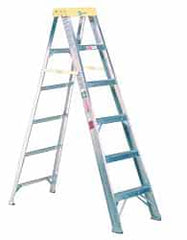 Made in USA - 10 Ft. High, Type I Rating, Aluminum Step Ladder - All Tool & Supply