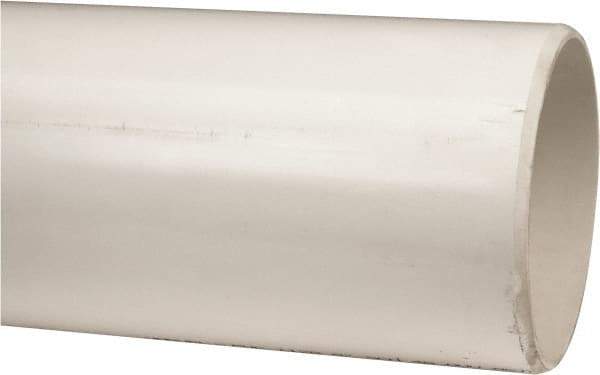 Made in USA - 8" Pipe, 5' Long PVC Unthreaded Plastic Pipe Nipple - 160 Max psi, 7.94" ID x 8-5/8" OD, Schedule 40, White - All Tool & Supply