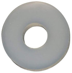 Made in USA - #2 Screw, Grade 6/6 Nylon Standard Flat Washer - 2.29mm ID x 1/4" OD, 0.81mm Thick - All Tool & Supply