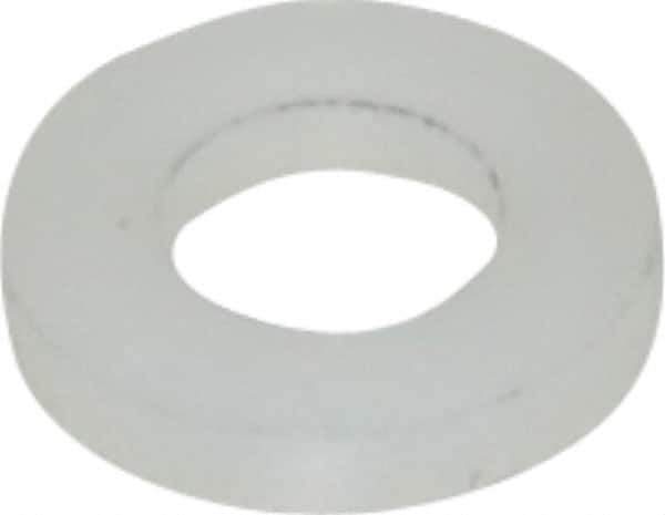 Made in USA - #10 Screw, Grade 6/6 Nylon Standard Flat Washer - 4.93mm ID x 3/8" OD, 1.57mm Thick - All Tool & Supply