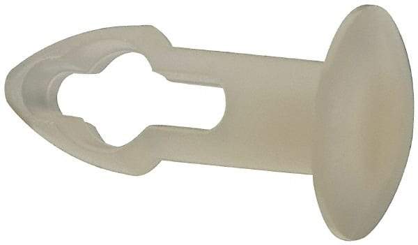 Made in USA - 5/32" Hole Diam, Keyhole Shank, Nylon Panel Rivet - 9/32" Material Thickness, 5/16" Head Diam - All Tool & Supply